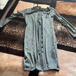 Gray Button-Up long sweater